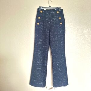 NWT wander doll sequin tweed black straight trousers sz 10